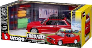 BMW M3 E30 1988 rot mit Dachgepäckkorb Burago 1:24